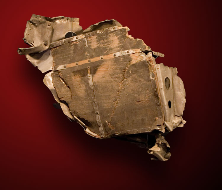 Fragment szczatkow Halifaxa zlokalizowanego georadrem